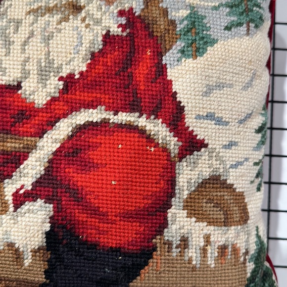 Vintage Santa Clause Needlepoint Decorative Pillow - Picture 2 of 6